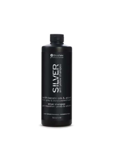 Bioshev Professional Shampoo  Silver With Keratin -Silk & Aloe  500ml